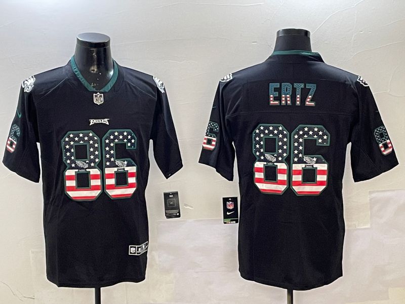 Men Philadelphia Eagles #86 Ertz Black National Flag 2025 Nike Limited NFL Jersey style 211->philadelphia eagles->NFL Jersey
